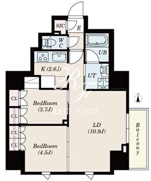 エスレジデンス日本橋馬喰町アエレ 1203 間取り図
