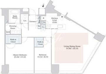 セントラルパークタワー・ラ・トゥール新宿 2812 間取り図
