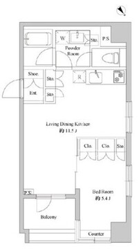 ドゥーエ日本橋浜町 904 間取り図