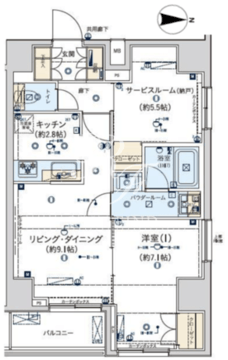 ジェノヴィア東日本橋駅前グリーンヴェール 1101 間取り図
