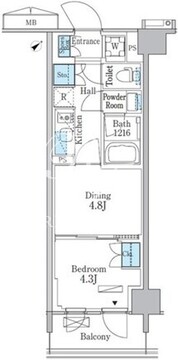 パークアクシス品川南大井パークフロント 431 間取り図