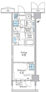 パークアクシス品川南大井パークフロント 711 間取り図