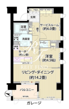 ガーデニエール砧レジデンス 721 間取り図