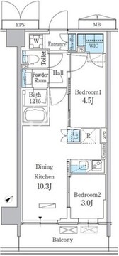 パークアクシス品川南大井パークフロント 122 間取り図