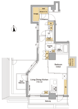 ザ・パークハビオ神楽坂香月 801 間取り図