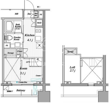 レジディア錦糸町2 206 間取り図