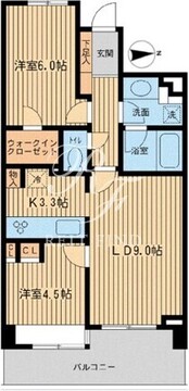 グランカーサ両国壱番館 404 間取り図