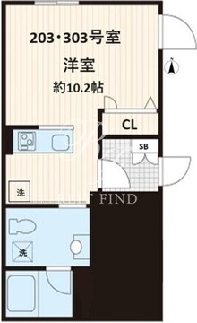 フレア白金台 203 間取り図