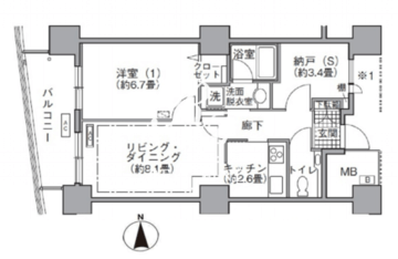 アクティ汐留 1815 間取り図