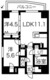 プレール・ドゥーク文京本郷 1201 間取り図