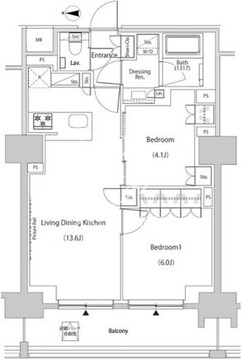 ザ・パークハビオ目白タワー 1702 間取り図