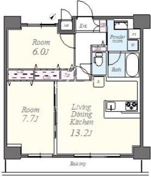 コンパル汐留 1203 間取り図