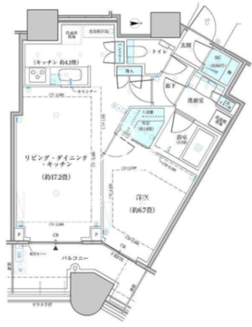 パークタワー勝どき S-1619 間取り図