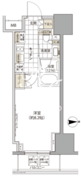 パークハビオ上野3丁目 502 間取り図