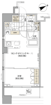 パークハビオ西新宿 206 間取り図