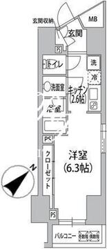 ロリエ銀座 1402 間取り図
