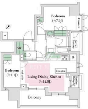 グランリビオ表参道 6階53.76㎡ 間取り図