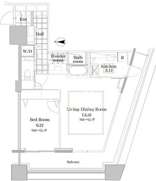 コンシェリア西新宿タワーズウエスト 1901 間取り図