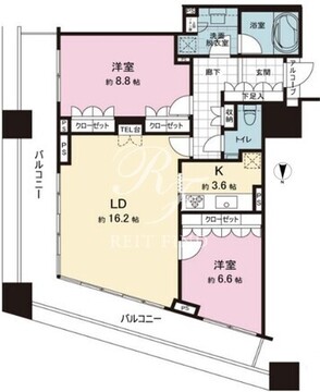 コンシェリア西新宿タワーズウエスト 2807 間取り図