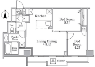 レジディア西小山 407 間取り図