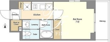バウスフラッツ住吉 206 間取り図