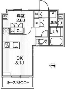 リテラス清澄白河 504 間取り図