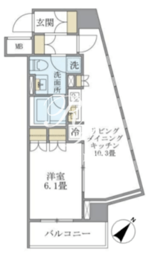 ブリリアイスト銀座東 1005 間取り図