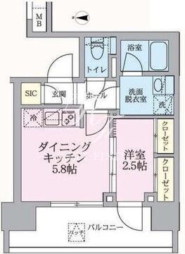 アークマーク浅草 1401 間取り図