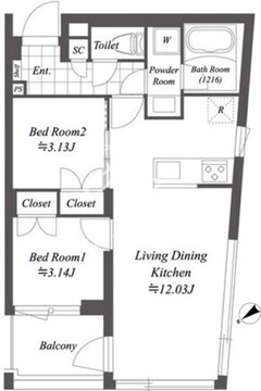 オープンブルーム渋谷本町 201 間取り図