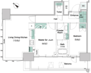 パークアクシス豊洲キャナル 1009 間取り図