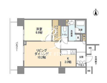 豊洲シエルタワー 2702 間取り図