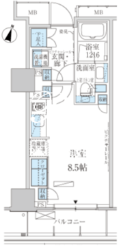 パークアクシス赤坂見附 604 間取り図