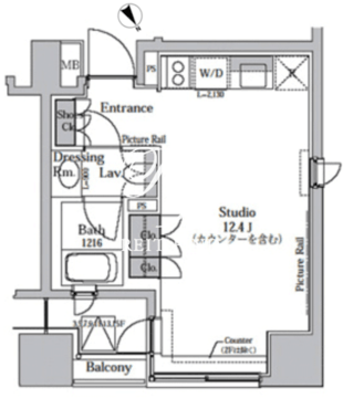 パークアクシス溜池山王 603 間取り図