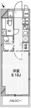 ルクレ西馬込 202 間取り図