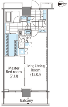 コンフォリア新宿イーストサイドタワー 1117 間取り図