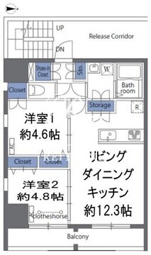 ロクシス日暮里 502 間取り図