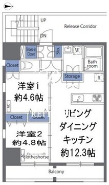 ロクシス日暮里 602 間取り図