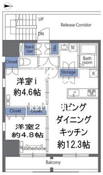 ロクシス日暮里 802 間取り図