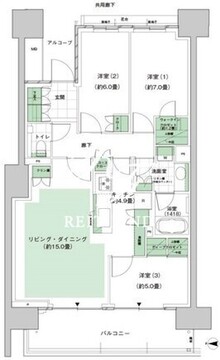 晴海フラッグ PARK-C-611 間取り図
