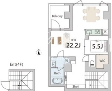 グランデュオ武蔵小山4 502 間取り図