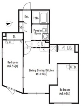 グランパセオ等々力 404 間取り図