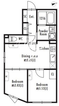 グランパセオ等々力 204 間取り図