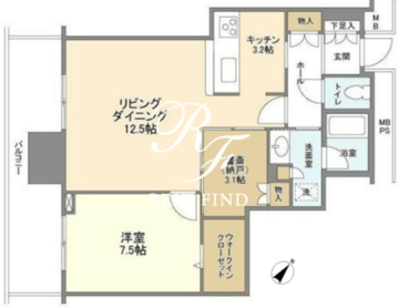 リガーレ日本橋人形町 2307 間取り図
