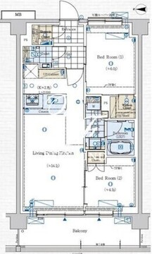 ジェノヴィア赤羽 413 間取り図