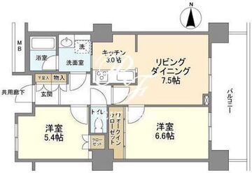 豊洲シエルタワー 2412 間取り図