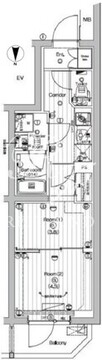 プレミアムキューブ中野新橋DEUX 401 間取り図