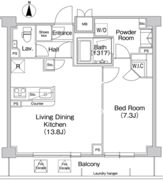 コンフォリア駒場 417 間取り図