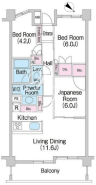 コンフォリア上池台 202 間取り図