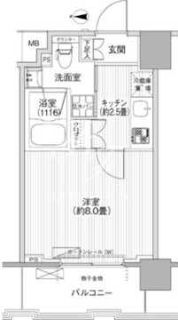 コスモグランス南品川 404 間取り図