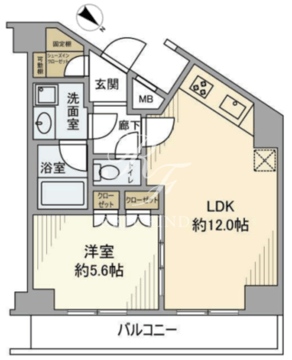 プレミアムキューブ北品川 803 間取り図